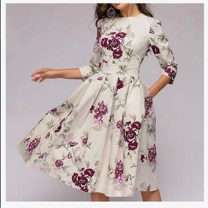White Dress with Floral Pattern